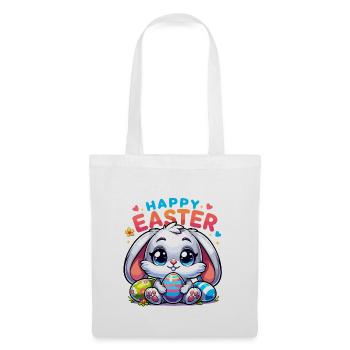 Happy Easter - Easter Bunny Illustration - Tote Bag - white - Front