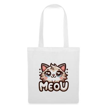 Meow - Katze Illustration - Stoffbeutel - Weiß - Vorne