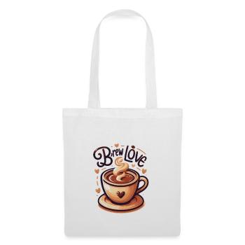 Brew Love - Kaffeetasse Illustration - Stoffbeutel - Weiß - Vorne