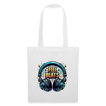 Ressentez les rythmes - Illustration d'un casque - Sac en tissu - blanc - Devant