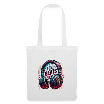 Ressentez les rythmes - Illustration d'un casque - Sac en tissu - blanc - Devant