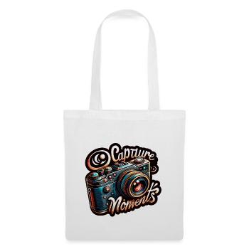 Capturer des moments - Illustration de l’appareil photo - Sac en tissu - blanc - Devant