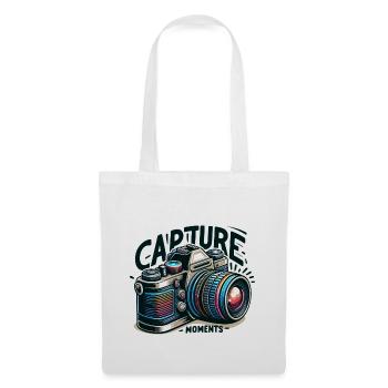 Capturer des moments - Illustration de l’appareil photo - Sac en tissu - blanc - Devant