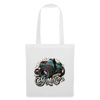 Capturer des moments - Illustration de l’appareil photo - Sac en tissu - blanc - Devant
