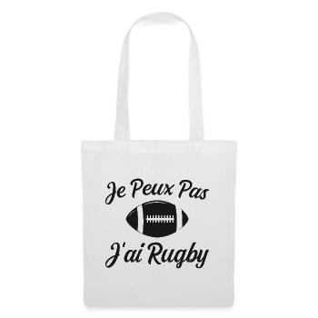 Je Peux Pas J'ai Rugby Humour Cadeau - Sac en tissu - blanc - Devant