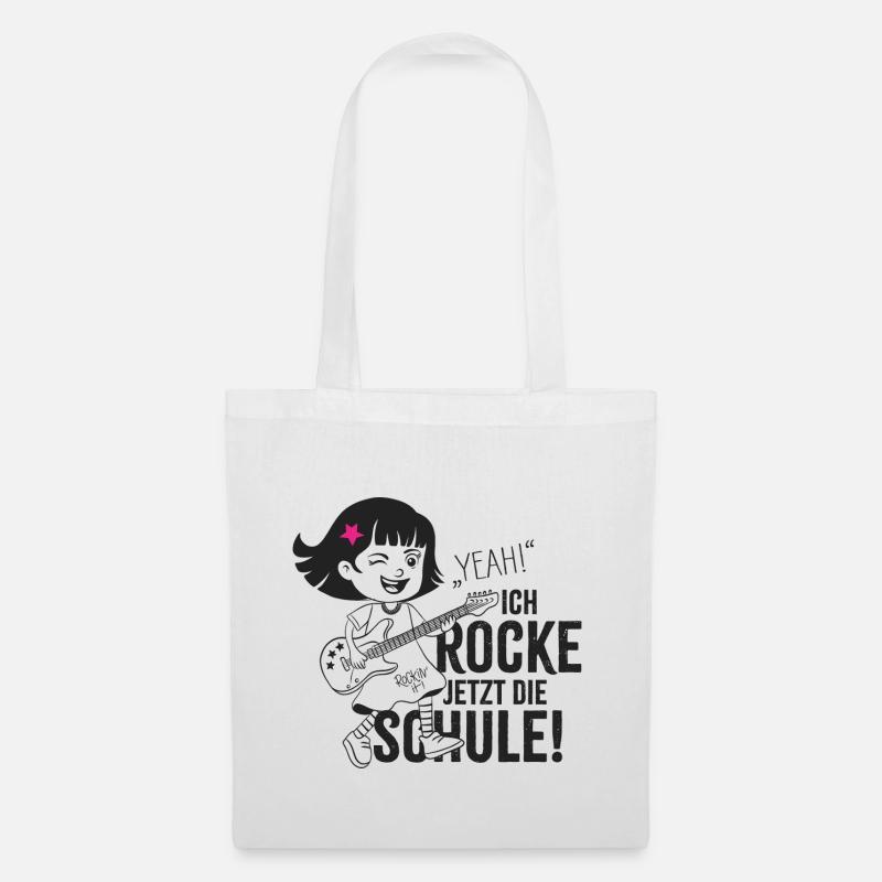 Yeah! Ich rocke jetzt die Schule - Stoffbeutel - Weiß