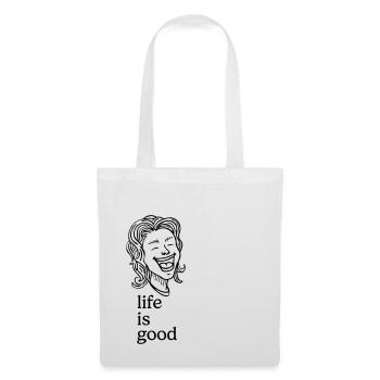 Lachender Mensch – life is good - Stoffbeutel - Weiß - Vorne