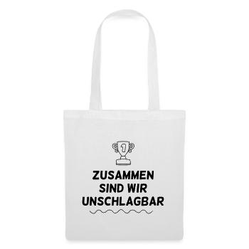Teamgeist: Zusammen sind wir unschlagbar - Stoffbeutel - Weiß - Vorne