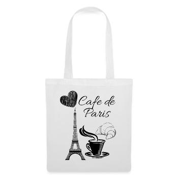 Cafe de PARIS Maillot Tour Eiffel France - Sac en tissu - blanc - Devant