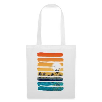 Été Soleil Palm Tree Beach Océan Artistique - Sac en tissu - blanc - Devant