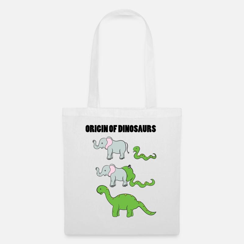 Elefant Schlange Dino - Stoffbeutel - Weiß