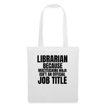 Bibliothécaire Ninja Drôle - Sac en tissu - blanc - Devant