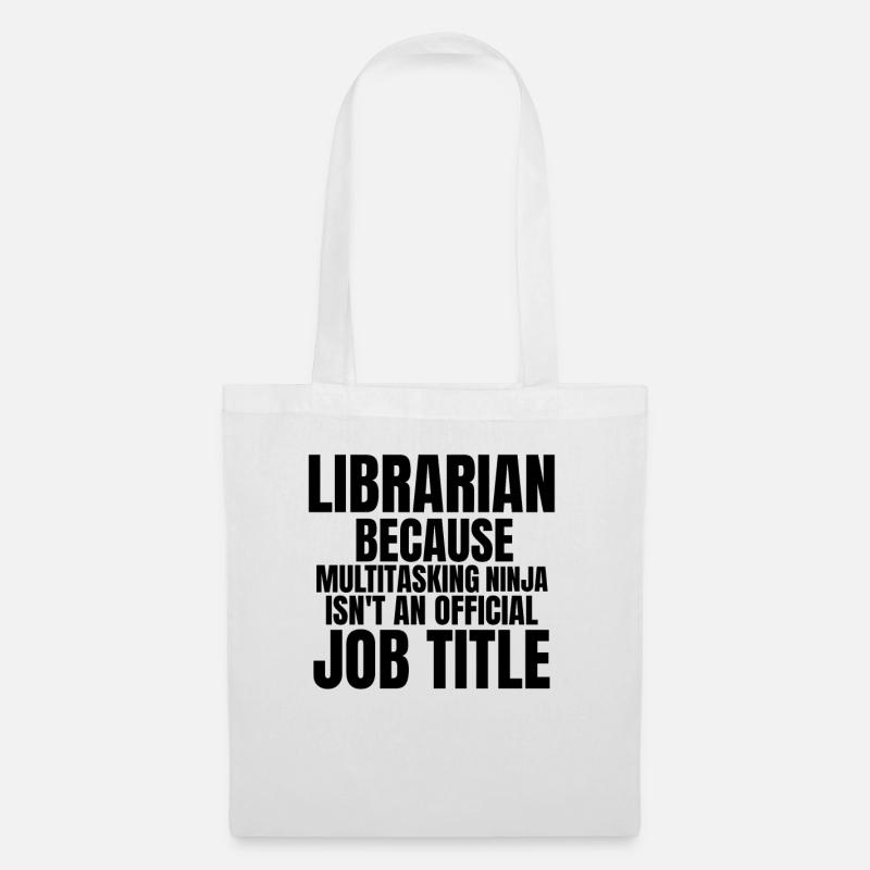 Bibliothekar Ninja Lustig - Stoffbeutel - Weiß