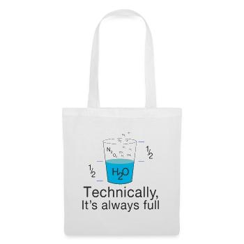 Half full glass of funny - Tote Bag - white - Front