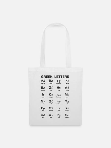Griechische Buchstaben - Stoffbeutel - Weiß
