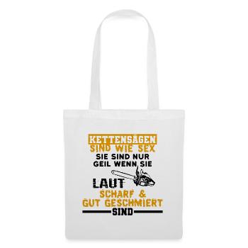 Kettensägen Sex Lustig - Stoffbeutel - Weiß - Vorne