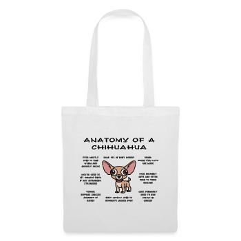 Anatomie du Chihuahua - Sac en tissu - blanc - Devant