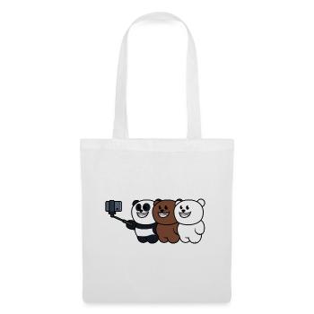 famille ours - Sac en tissu - blanc - Devant