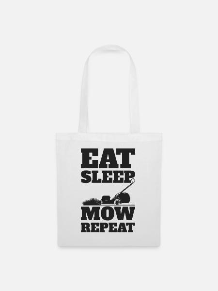 Rasenmäher Eat Sleep Repeat - Stoffbeutel - Weiß