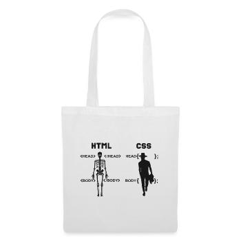 HTML vs CSS Programmiersprache - Stoffbeutel - Weiß - Vorne
