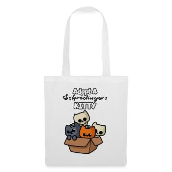 Adoptez le chaton de Schrödinger drôle - Sac en tissu - blanc - Devant