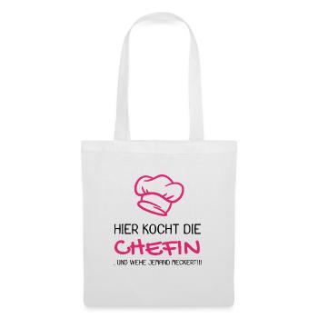 Chefkoch Spruch lustig Kochmütze Geschenk - Stoffbeutel - Weiß - Vorne