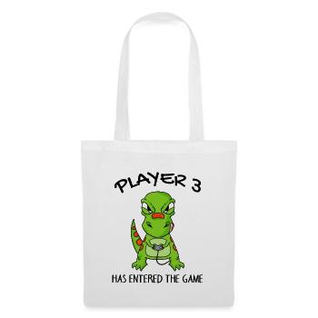 Player 3 has the game Entering Baby Dinosaurs - Tote Bag - white - Front
