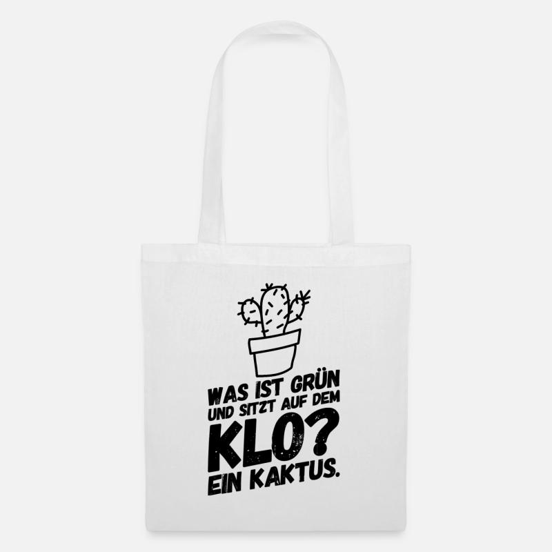 Kinderwitze Lustige Sprüche Kaktus Klo - Stoffbeutel - Weiß