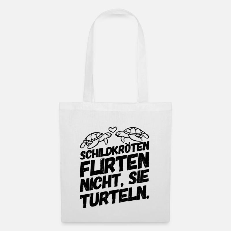 Schildkröte Flirten Turteln Niedlich - Stoffbeutel - Weiß