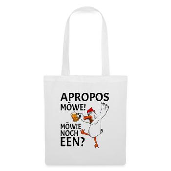 Apropos Möwe Möwie noch een Plattdeutsch Norden - Stoffbeutel - Weiß - Vorne