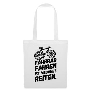 Lustige Sprüche Fahrrad Vegan Veganer II - Stoffbeutel - Weiß - Vorne