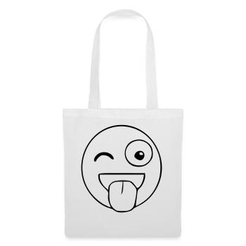 Croquis effronté Emoji noir - Sac en tissu - blanc - Devant