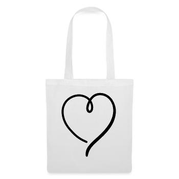 Coeur Noir Moderne - Sac en tissu - blanc - Devant