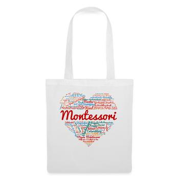 Montessori Herz - Stoffbeutel - Weiß - Vorne