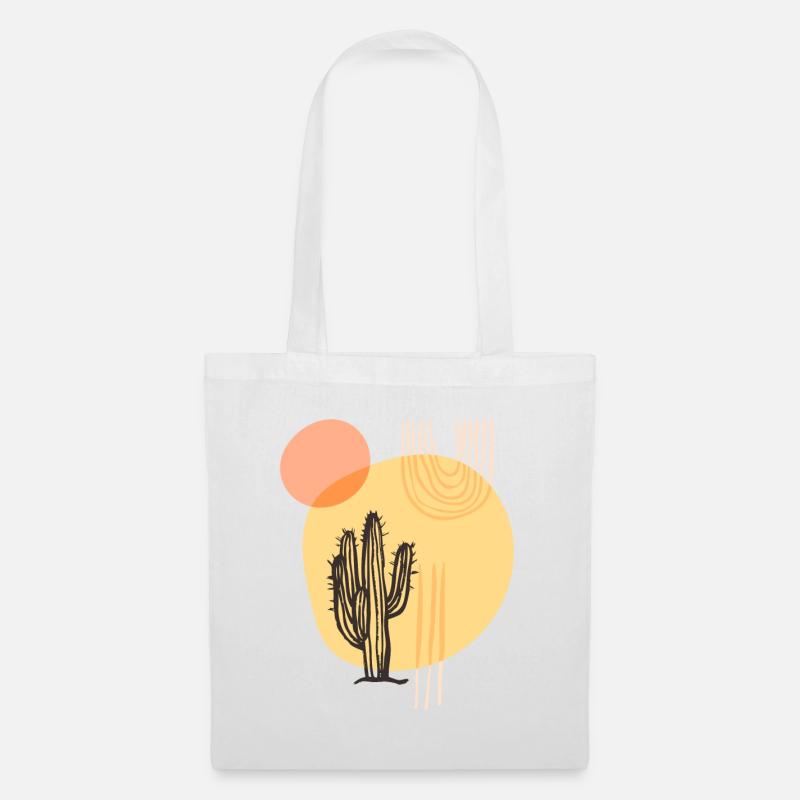Boho Cactus Botanique Désert Nature Boho Moderne - Sac en tissu - blanc