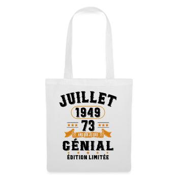 73 Ans Anniversaire Vintage Né(e) en Juillet 1949 - Sac en tissu - blanc - Devant