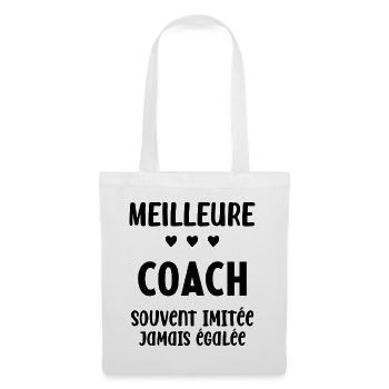 Femme Meilleure Coach Humour entraineuse Cadeau - Sac en tissu - blanc - Devant