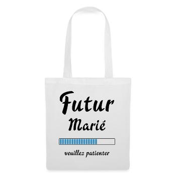 Futur marié veuillez patienter Humour mariage - Sac en tissu - blanc - Devant