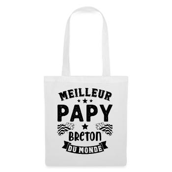 Meilleur Papy Breton du Monde - Sac en tissu - blanc - Devant