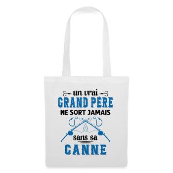 Un vrai Grand Père Pêcheur - Sac en tissu - blanc - Devant