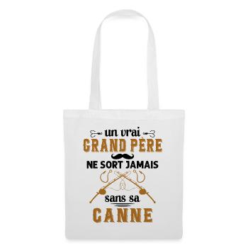 Un vrai Grand Père Pêcheur - Sac en tissu - blanc - Devant