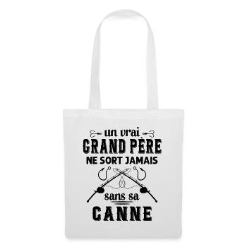 Un vrai Grand Père Pêcheur - Sac en tissu - blanc - Devant