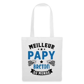 Meilleur Papy Breton du Monde - Sac en tissu - blanc - Devant
