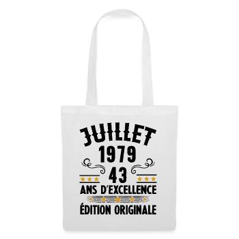 43 Ans Anniversaire Vintage Né(e) en Juillet 1979 - Sac en tissu - blanc - Devant