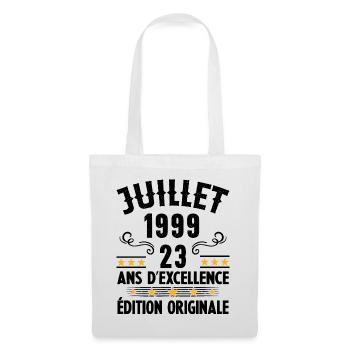 23 Ans Anniversaire Vintage Né(e) en Juillet 1999 - Sac en tissu - blanc - Devant