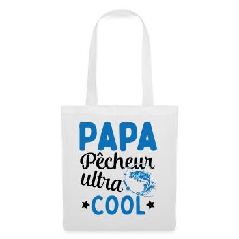 Cadeau Papa pêcheur cadeau fête des pères - Sac en tissu - blanc - Devant