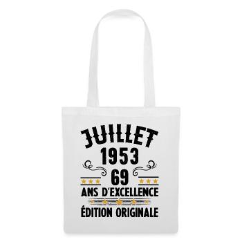 69 Ans Anniversaire Vintage Né(e) en Juillet 1953 - Sac en tissu - blanc - Devant
