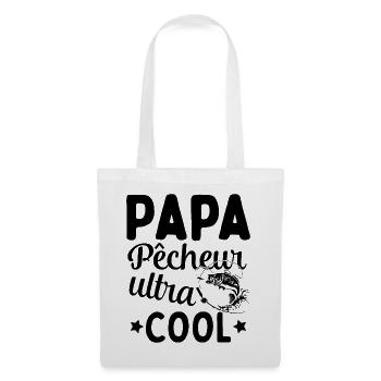 Cadeau Papa pêcheur cadeau fête des pères - Sac en tissu - blanc - Devant