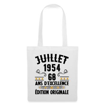 68 Ans Anniversaire Vintage Né(e) en Juillet 1954 - Sac en tissu - blanc - Devant