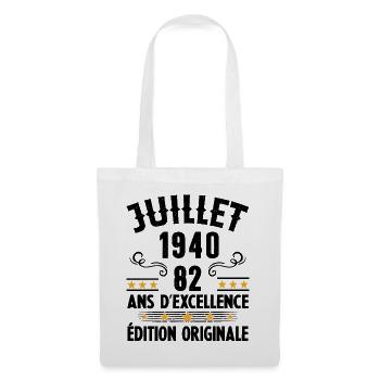 82 Ans Anniversaire Vintage Né(e) en Juillet 1940 - Sac en tissu - blanc - Devant